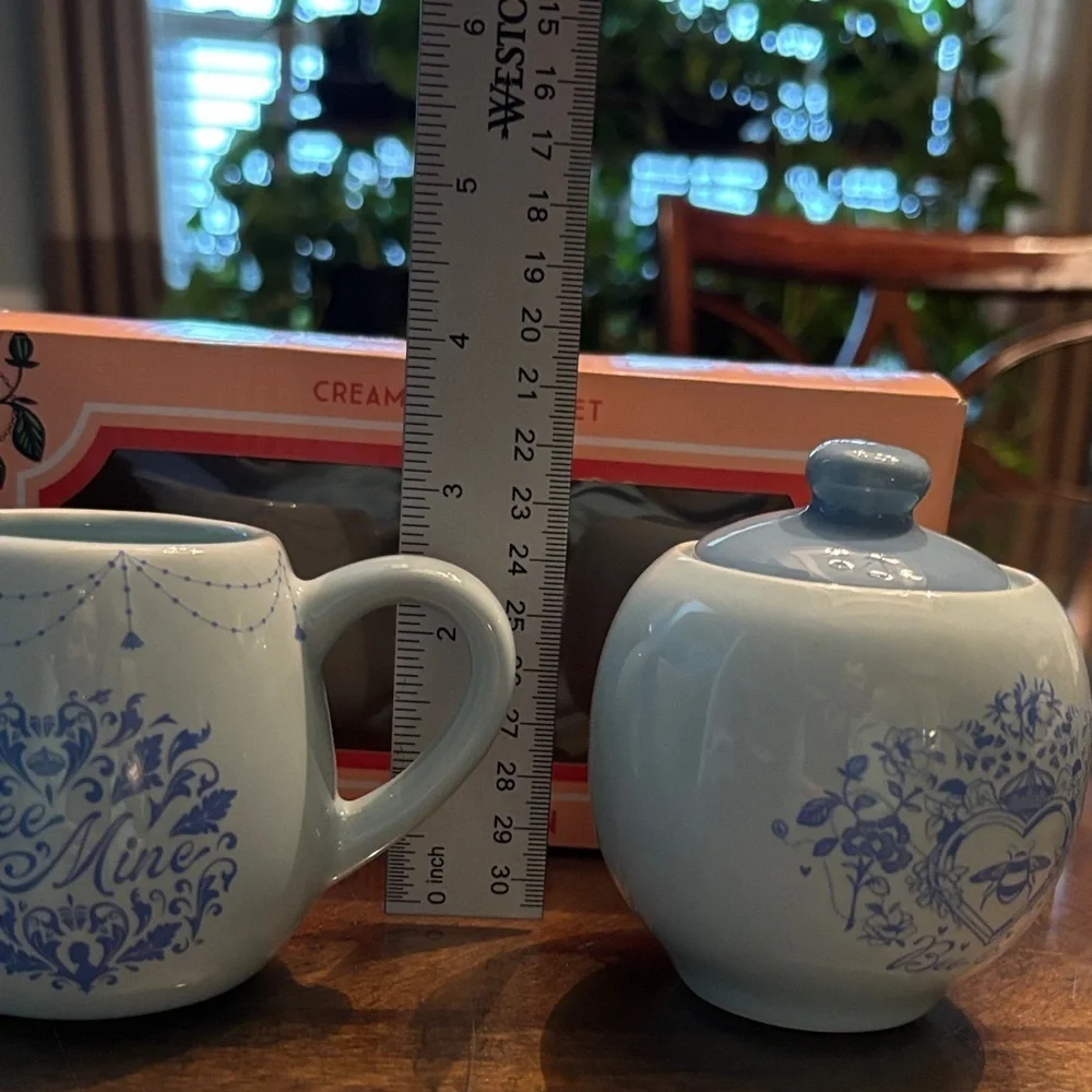 Bridgerton Cream & Sugar Set - Blue and White